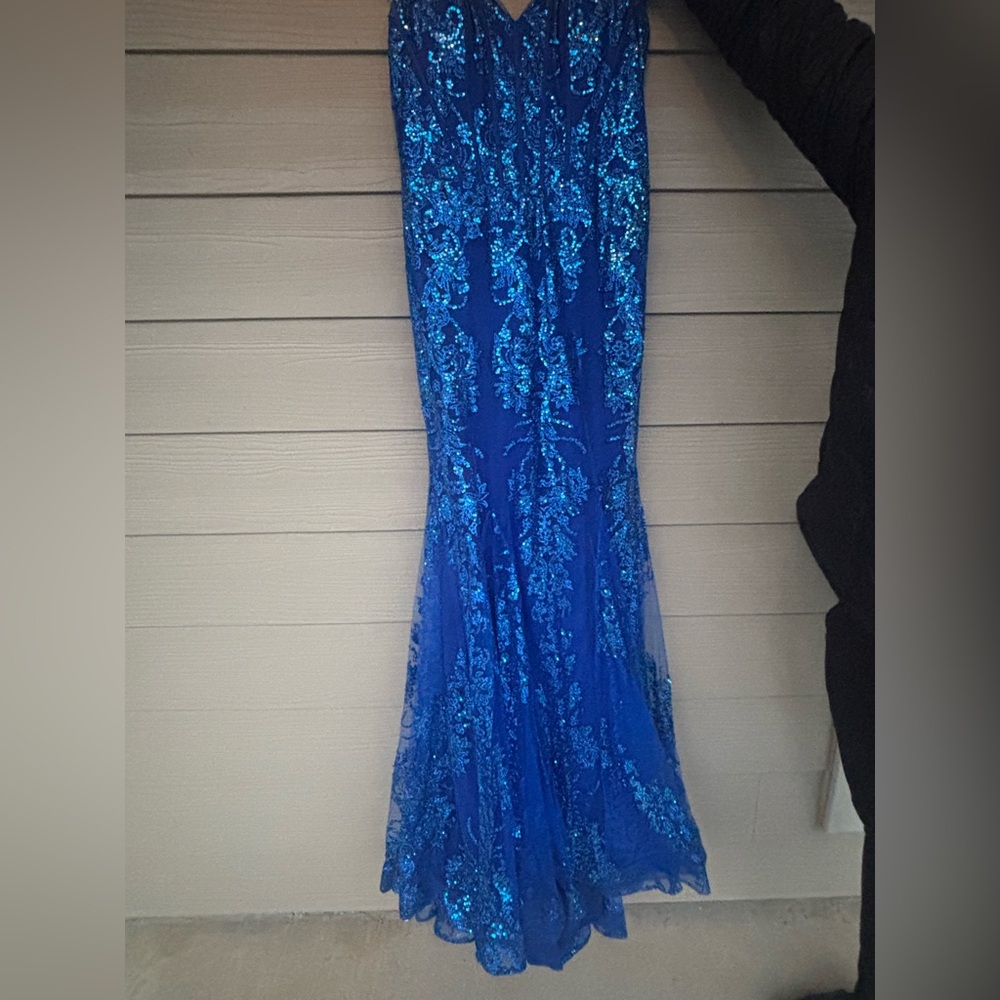 Dazzling Blue Sequin Maxi Dress